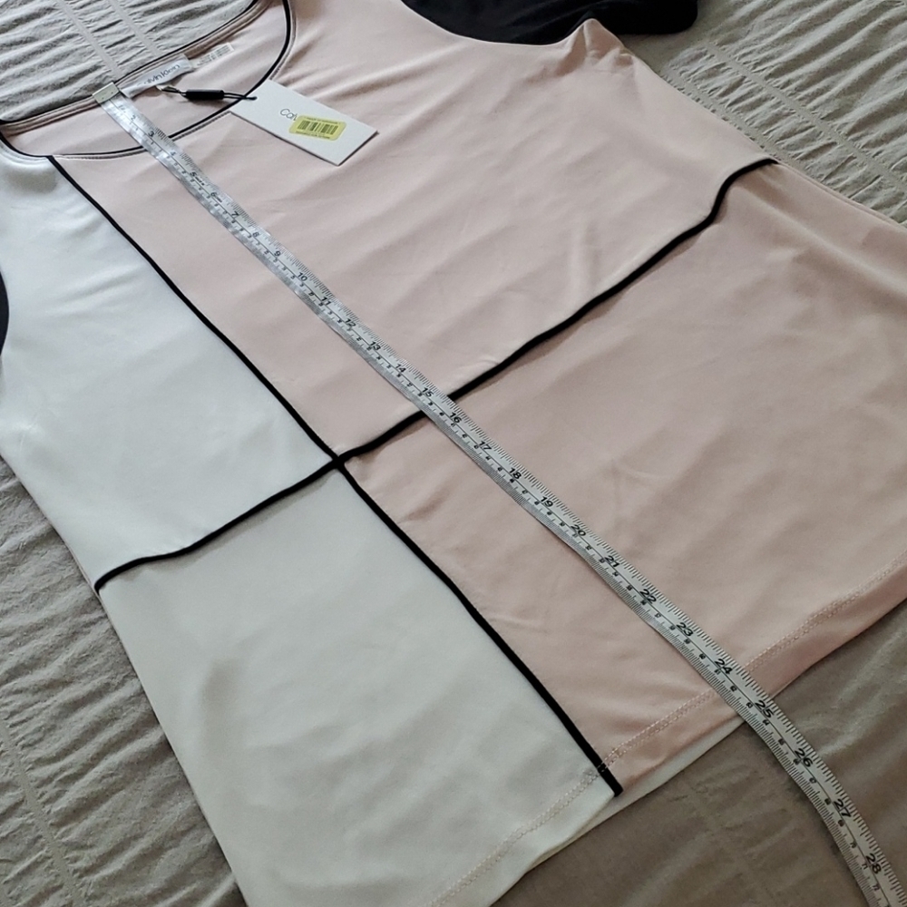 Calvin Klein Blush Color Block Top - Picture 10 of 10